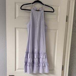 Rebecca Malone Lavender Halter Mini Dress with Ruffle Tiers